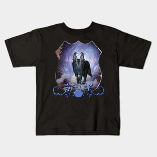 Awesome wolf in the dark night Kids T-Shirt